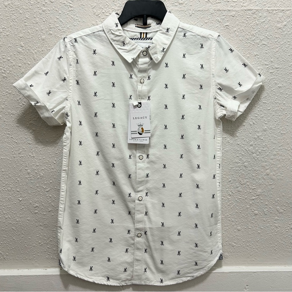 Denim & Floral Legacy Boys Halloween Voodoo Bunnies Button Down Shirt NWT 11/12